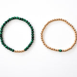 Malachite Solo Mini Gold Bracelet