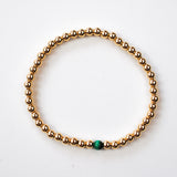 Malachite Solo Mini Gold Bracelet