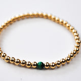 Malachite Solo Mini Gold Bracelet