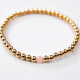 Morganite Solo Mini Gold Bracelet