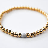 Blue Lace Agate Solo Mini Gold Bracelet